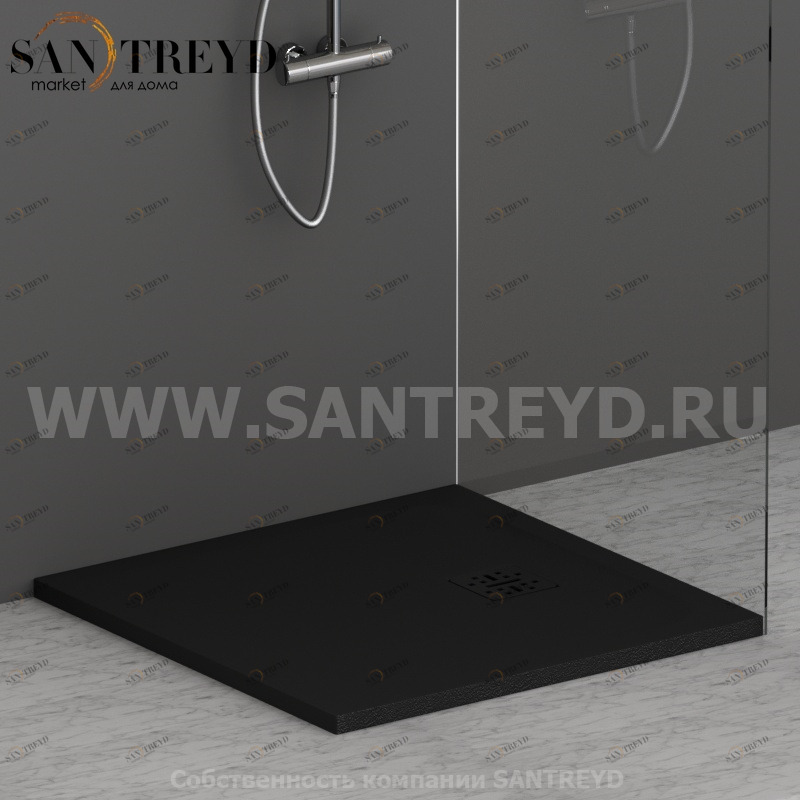 DP08080504 Душевой поддон 80x80 см цвет Черный бархат Globo DOCCIAPIETRA Италия Ceramica Globo
