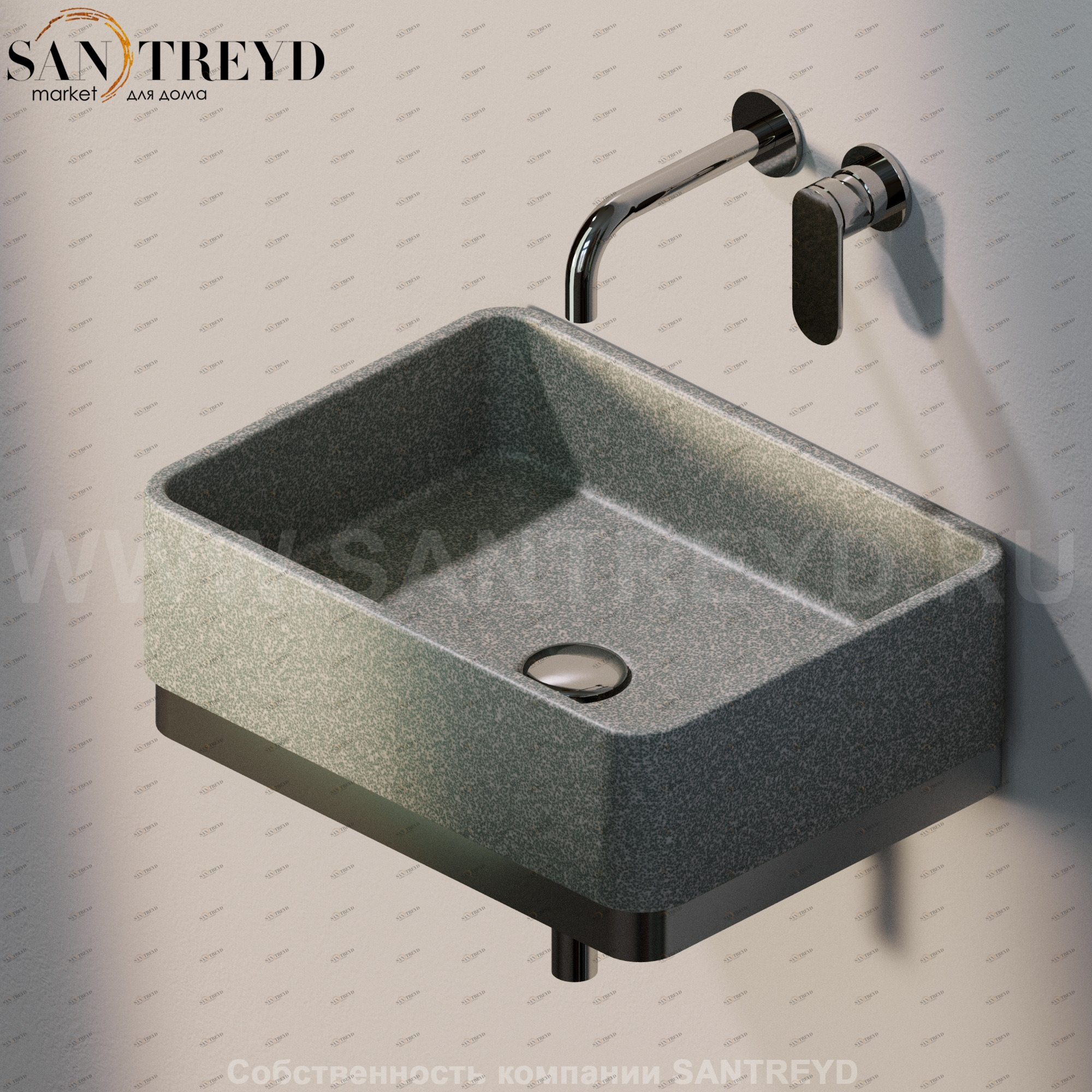 MWL487037 Подвесная раковина настенная прямоугольная Ceramica Flaminia Miniwash серая