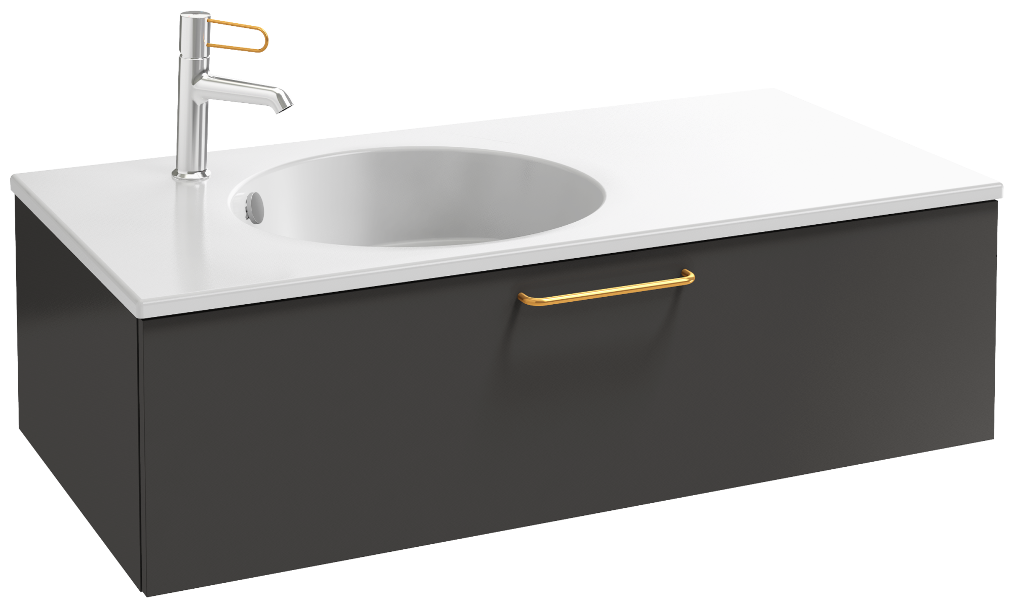 EB2516-R8-G1C Тумба под столешницу 100 см, 1 ящик, золотая ручка JACOB DELAFON ODÉON RIVE GAUCHE ODEON RIVE GAUCHE