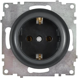 Розетка встраиваемая Onekey Florence с заземлением, цвет чёрный 82127005 STLM-2067996