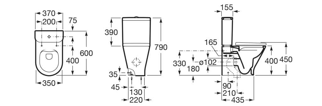 Компактный фарфоровый туалет без бриды Roca The Gap ARCH-00033068 - Вид №2