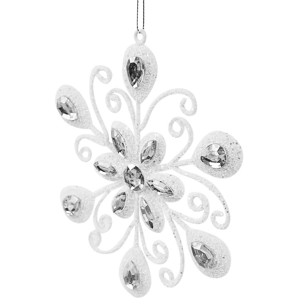 87036499 Елочная игрушка Цветок 15x15 цвет белый STLM-1406916 Santreyd 