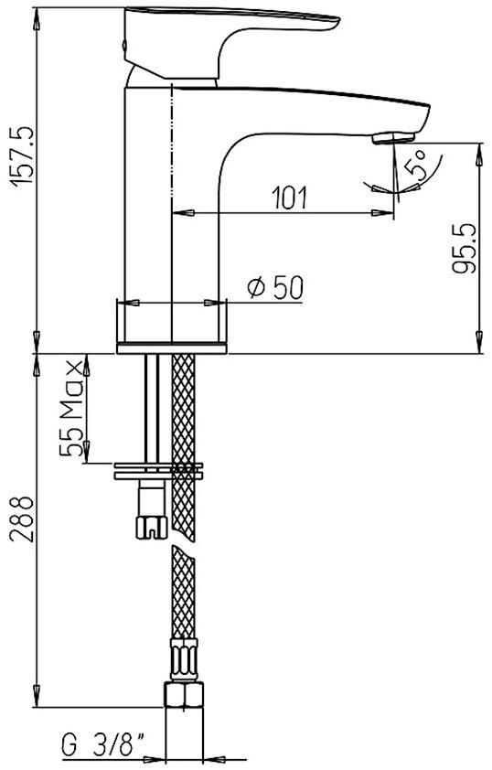 Paini Parallel 47CR205LMKM смеситель для раковины - Вид №5