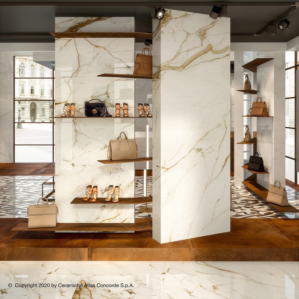 Пол из керамогранита с мраморным эффектом Atlas Concorde Marvel Shine ARCH-00045897 - Вид №36