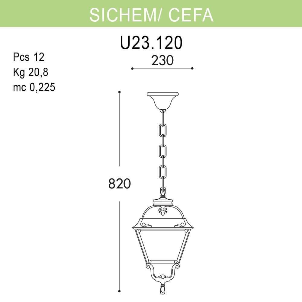 Уличный подвесной светильник Fumagalli Sichem/Cefa U23.120.000.AXF1R FUMAGALLI SICHEM, CEFA 190726 Черный  - Вид №1