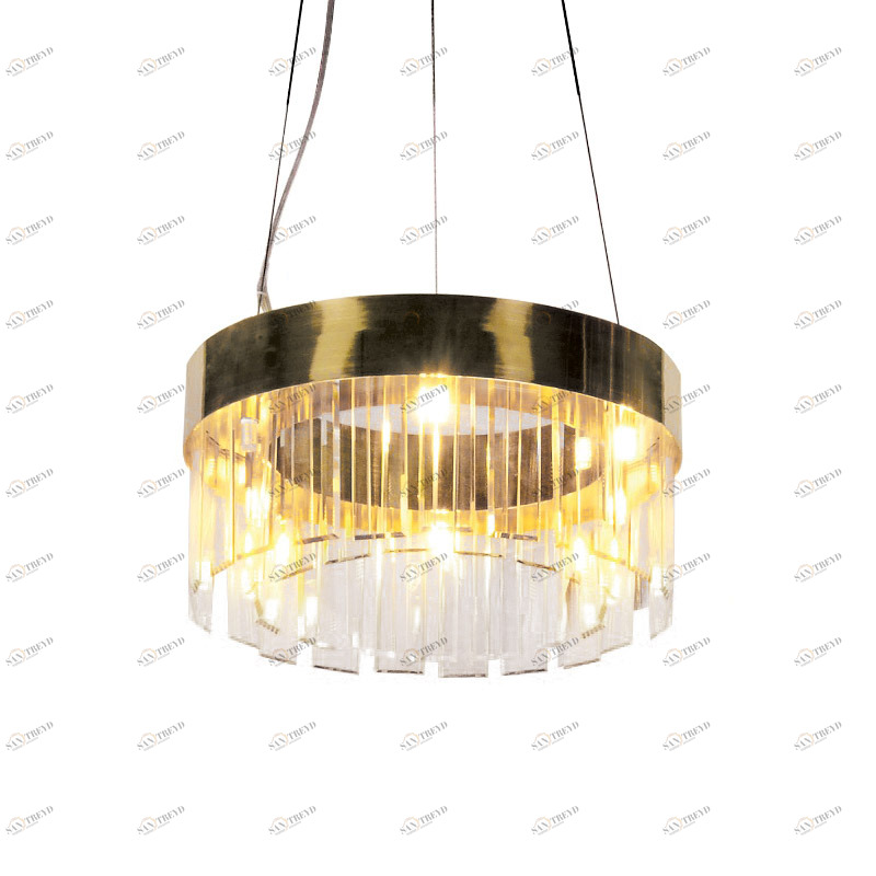 Люстра стеклянная 24х48 см золотая Delight Collection BRCH9071-48 DELIGHT COLLECTION ДИЗАЙНЕРСКИЕ 00-3883073 Золото;прозрачный 