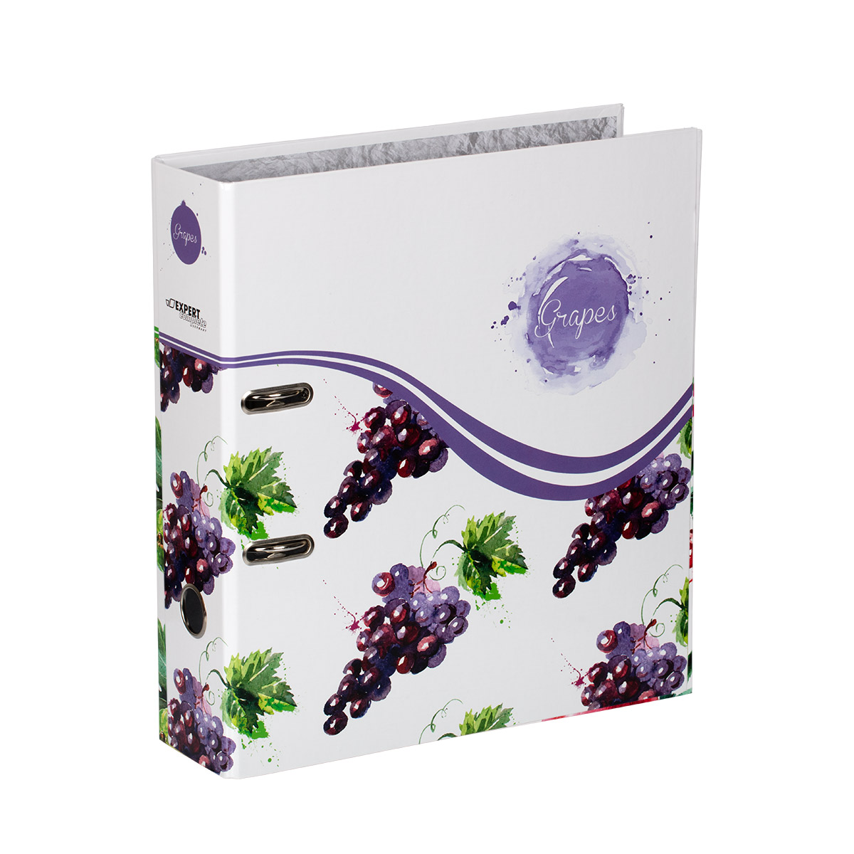 254171 Регистратор ламинир."Фрукты" 75 мм А4 арочный механ. виноград Expert Complete 