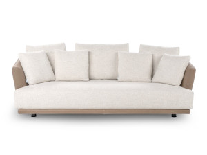 4-местный диван из ткани и кожи