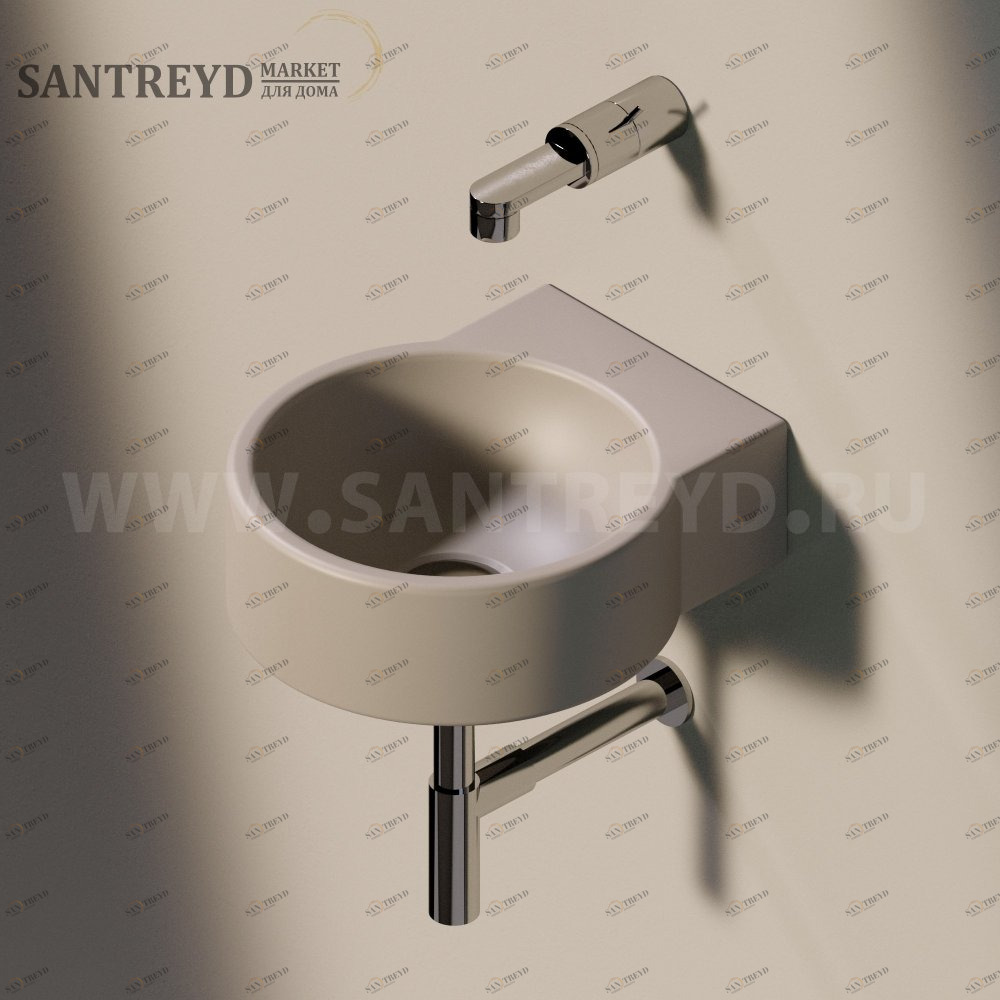 50591019 Подвесная раковина настенная круглая Ceramica Flaminia Twin серая