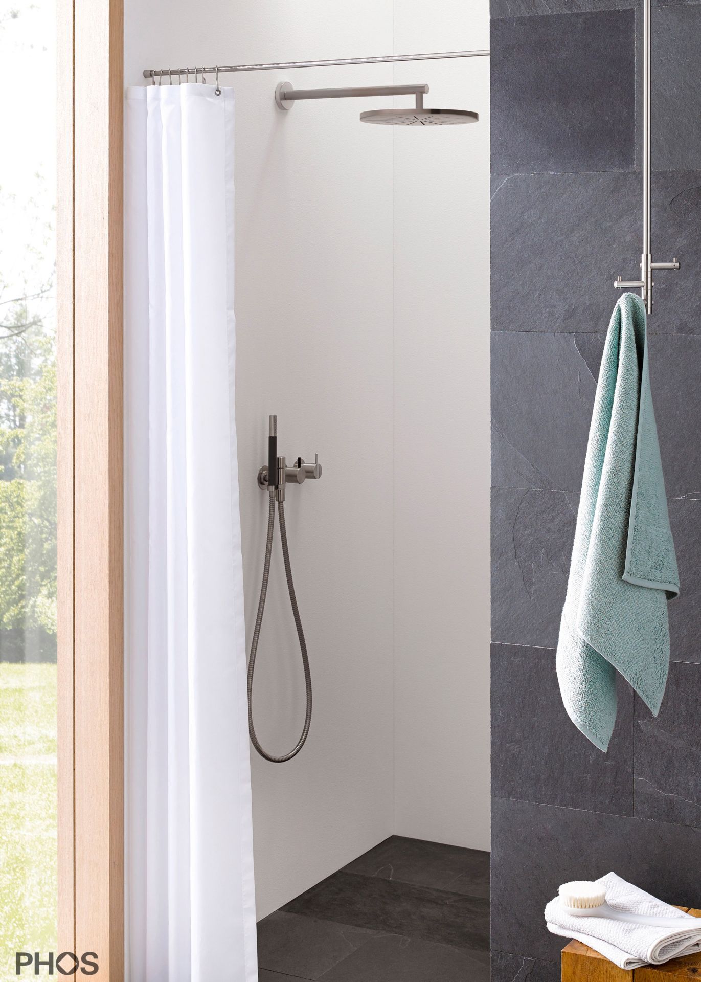 DSN12-3 Карниз для душевой занавески ø12 мм от 160 до 220 см - на заказ PHOS  - Вид №4