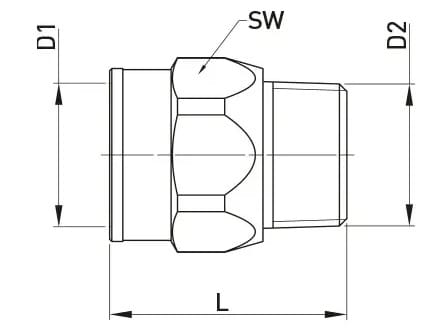 Соединение GST® версия с внутренней / наружной резьбой TECO ARCH-00148906 - Вид №1