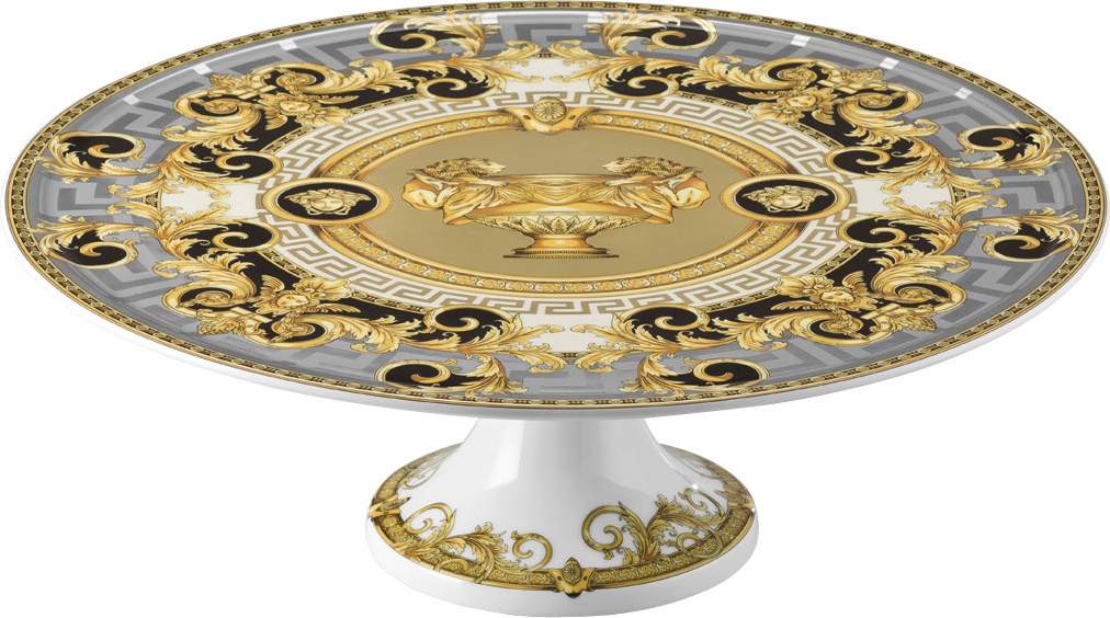 10582031 Rosenthal Versace Блюдо на ножке Rosenthal Versace Престиж Гала 33см, фарфор Фарфор 