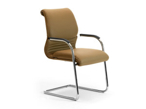 Кожаный консольный стул с подлокотниками