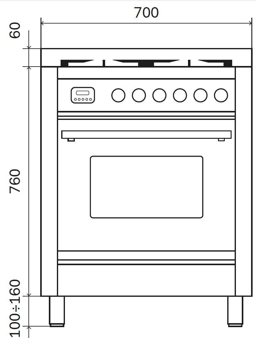 Отдельно стоящая кухня из нержавеющей стали Ilve Professional Plus ARCH-00142695 - Вид №3
