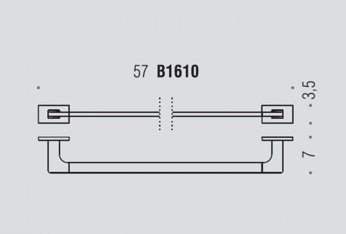 B1611.NM Полотенцедержатель DESIGN широкий COLOMBO LOOK Colombo Design - Вид №1