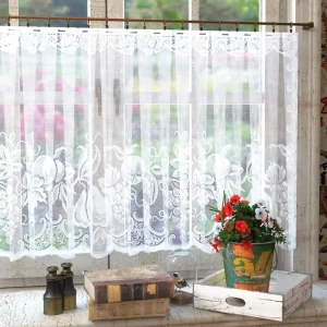 91297916 Тюль без шторной ленты для кухни Лента 175x80 см цвет белый STLM-0832677