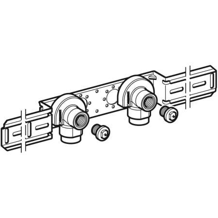 GEBERIT 602.781.00.5 Соединительное колено Geberit Mepla 90° предустановленное, двойное  - Вид №1