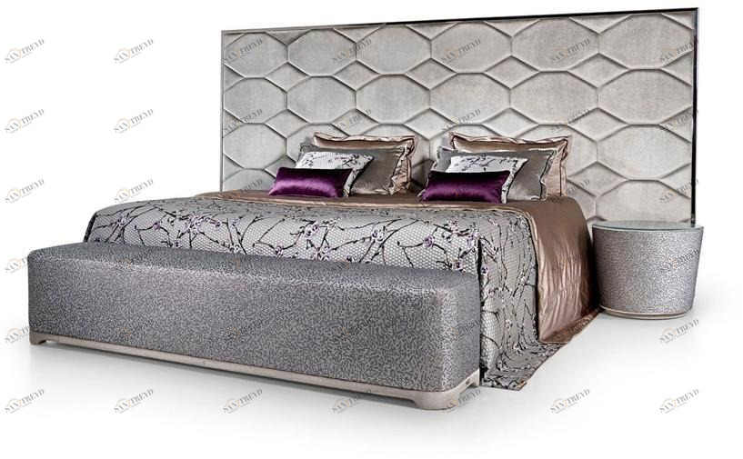 Sicis Двуспальная кровать из ткани с мягким изголовьем Home sun-id-1378936