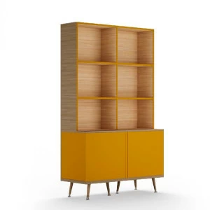 Стеллаж деревянный на ножках оранжевый Woodi WOODI  00-3966213 Бежевый;оранжевый