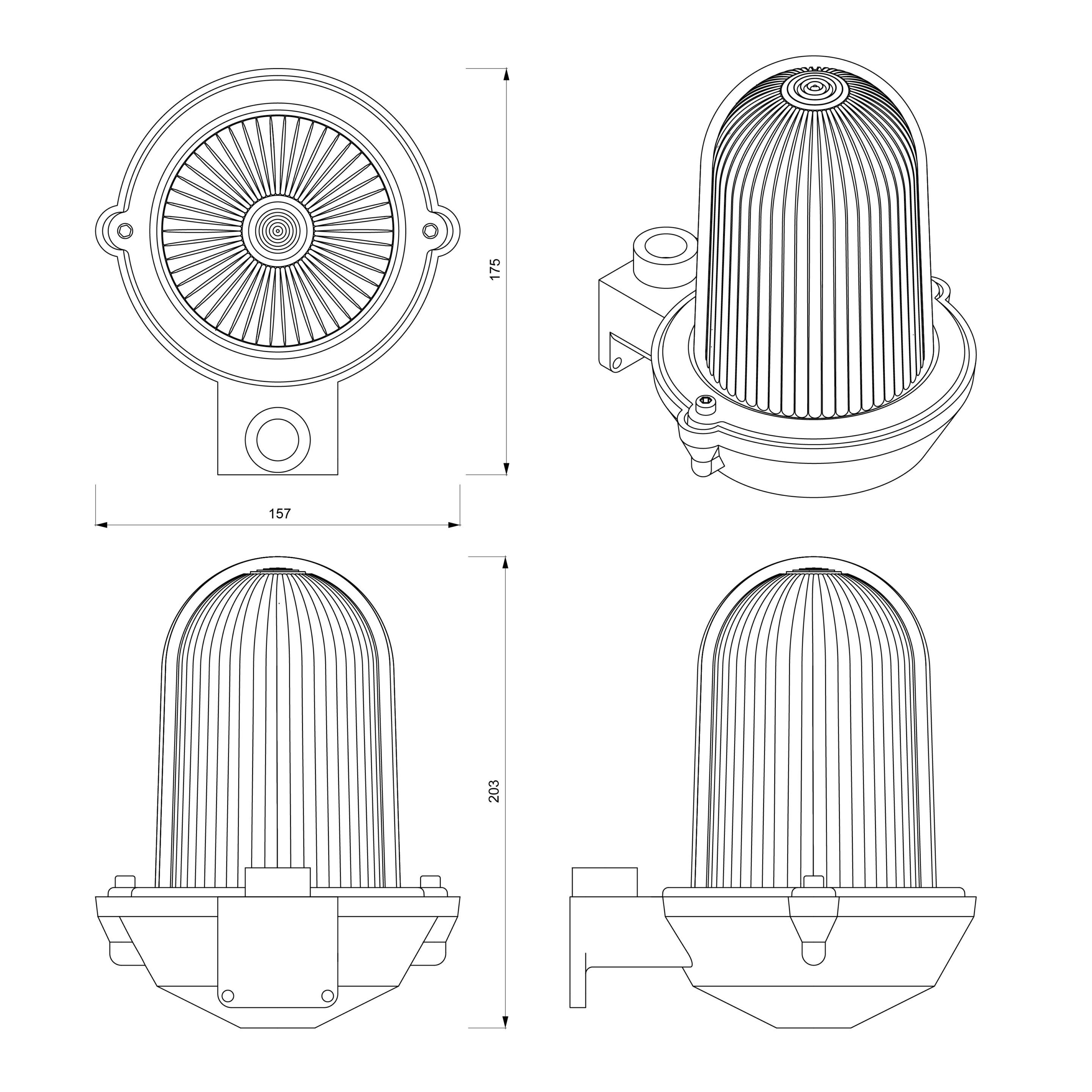 Анодированный алюминиевый настенный светильник Genuit Graphite ARCH-00129441 - Вид №6