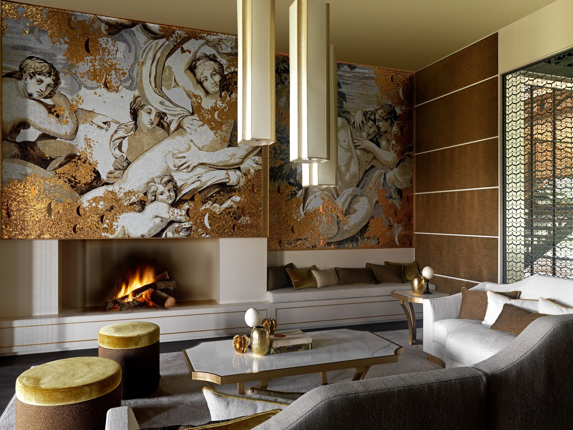 Высокий журнальный столик из мрамора Calacatta Oro Sicis ARCH-00152819 - Вид №2