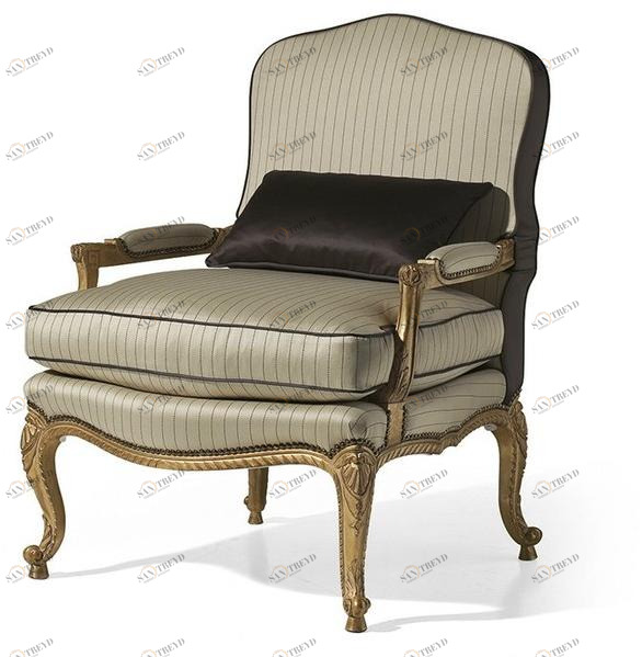 OAK Кресло в стиле Людовика XVI, обитое тканью, с подлокотниками Galleria sun-id-1454974