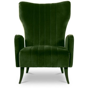 Бархатное кресло с подлокотниками