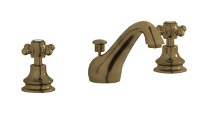 Смеситель для раковины на 3 отверстия с коротким изливом в комплекте с донным клапаном. WE ARE IB hr392bb Antique Bronze Hermes