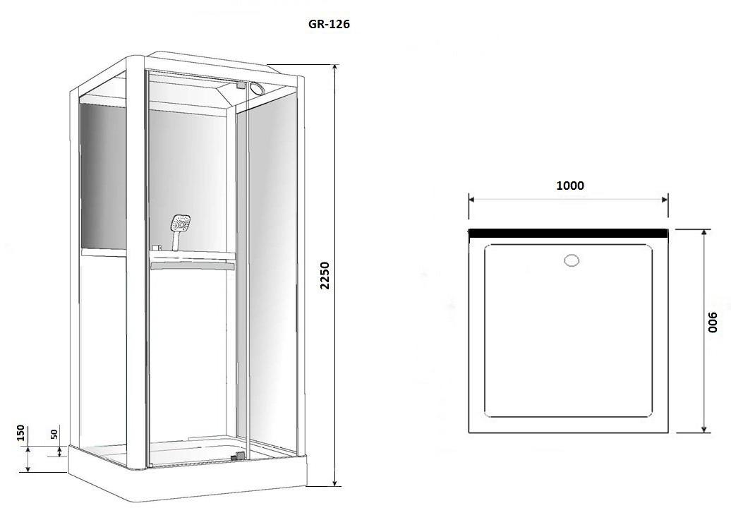 Душевая кабина GROSSMAN GR126 (90x100x225)  - Вид №9