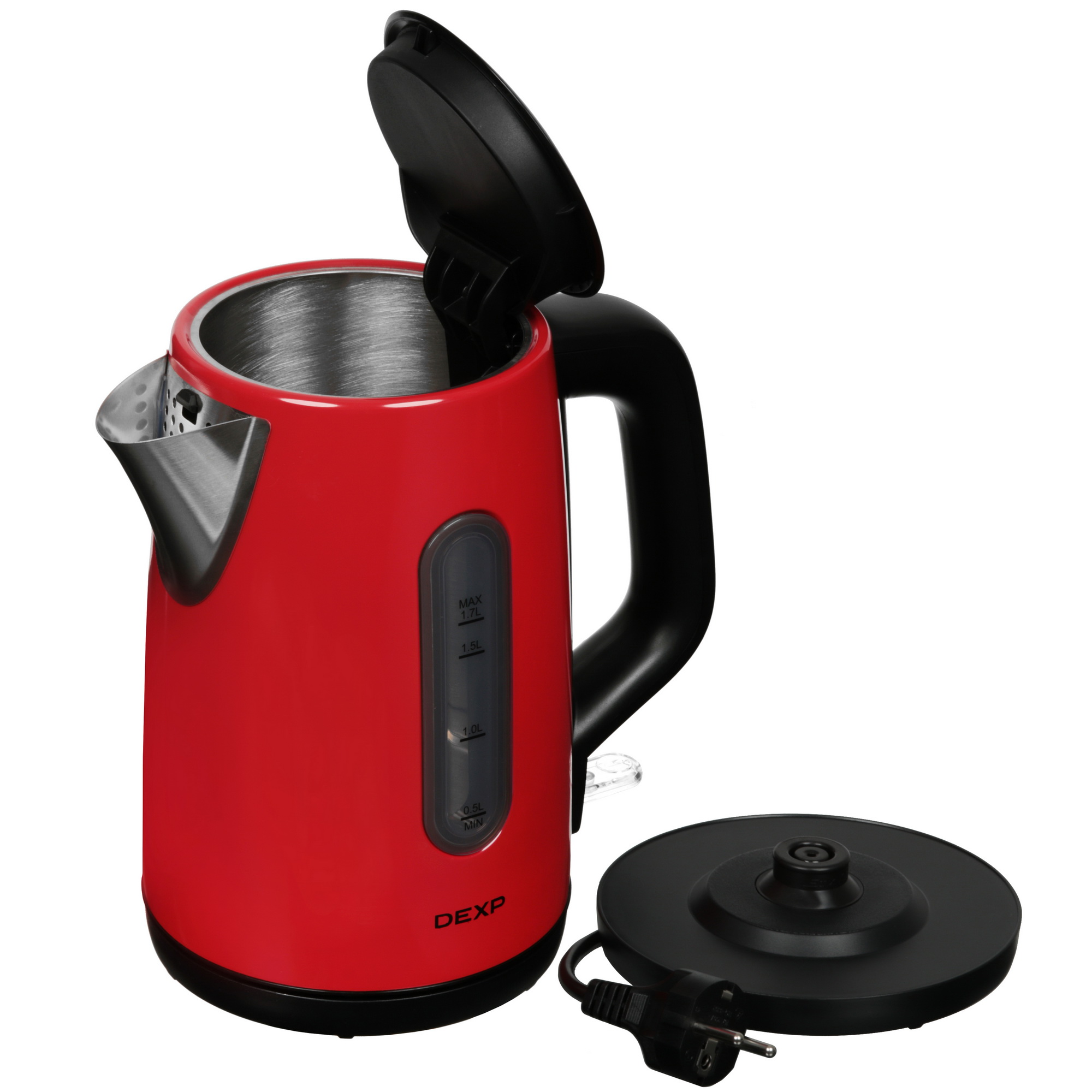 9157938 Электрочайник DEXP DEK-08MWB красный STDN-0015300 - Вид №4