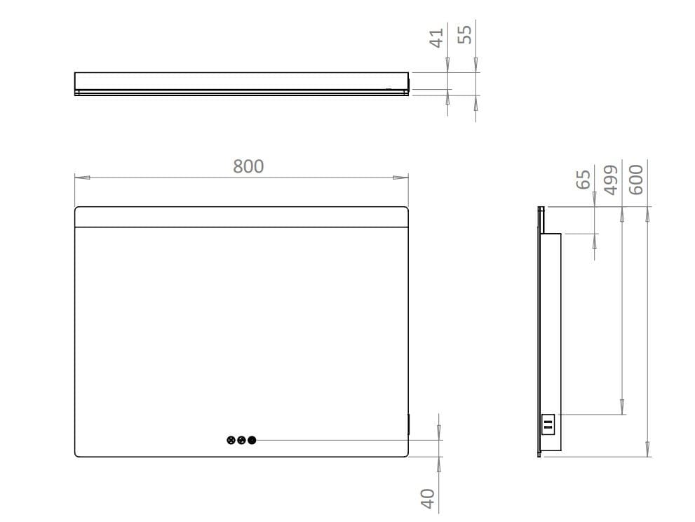 Прямоугольное зеркало со встроенным настенным освещением CROSSWATER GLIDE II ARCH-00051727 - Вид №2
