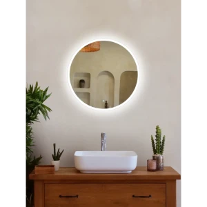 Зеркало в ванную комнату с подсветкой Грейс 60 см круглое с подсветкой