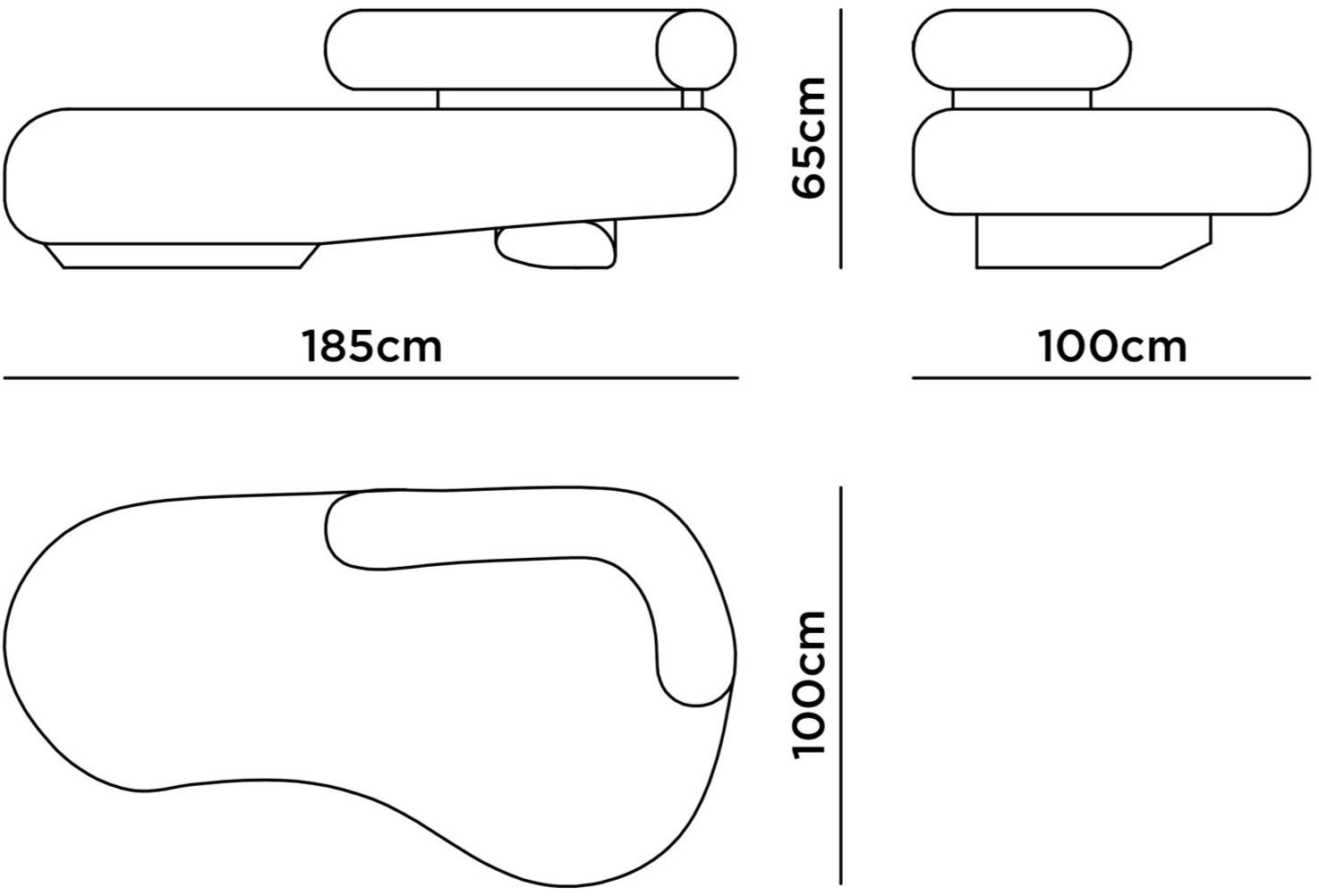 Greenapple Мягкая кушетка из ткани Perfect raw G703108  - Вид №3