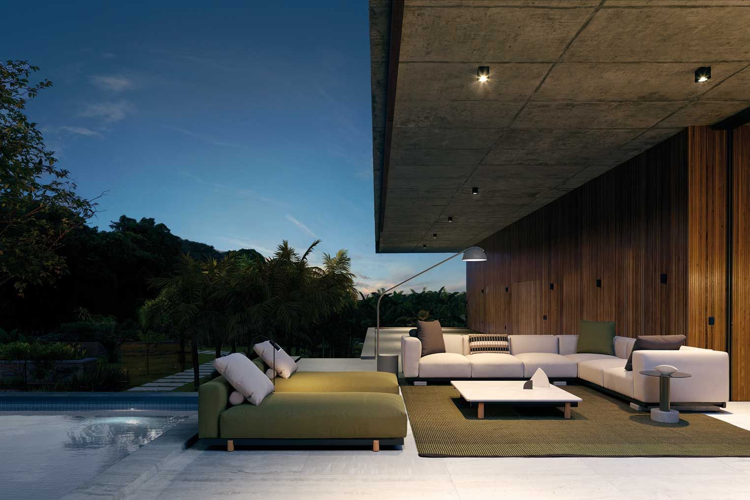 Ткань мягкая Садовая спальная кровать Kettal Molo ARCH-00003938 - Вид №1