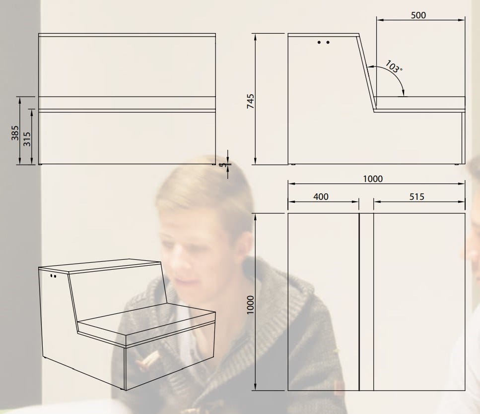 Модульный диван из фанеры и пены QM Quinze & Milan DOK IN ARCH-00042437 - Вид №5