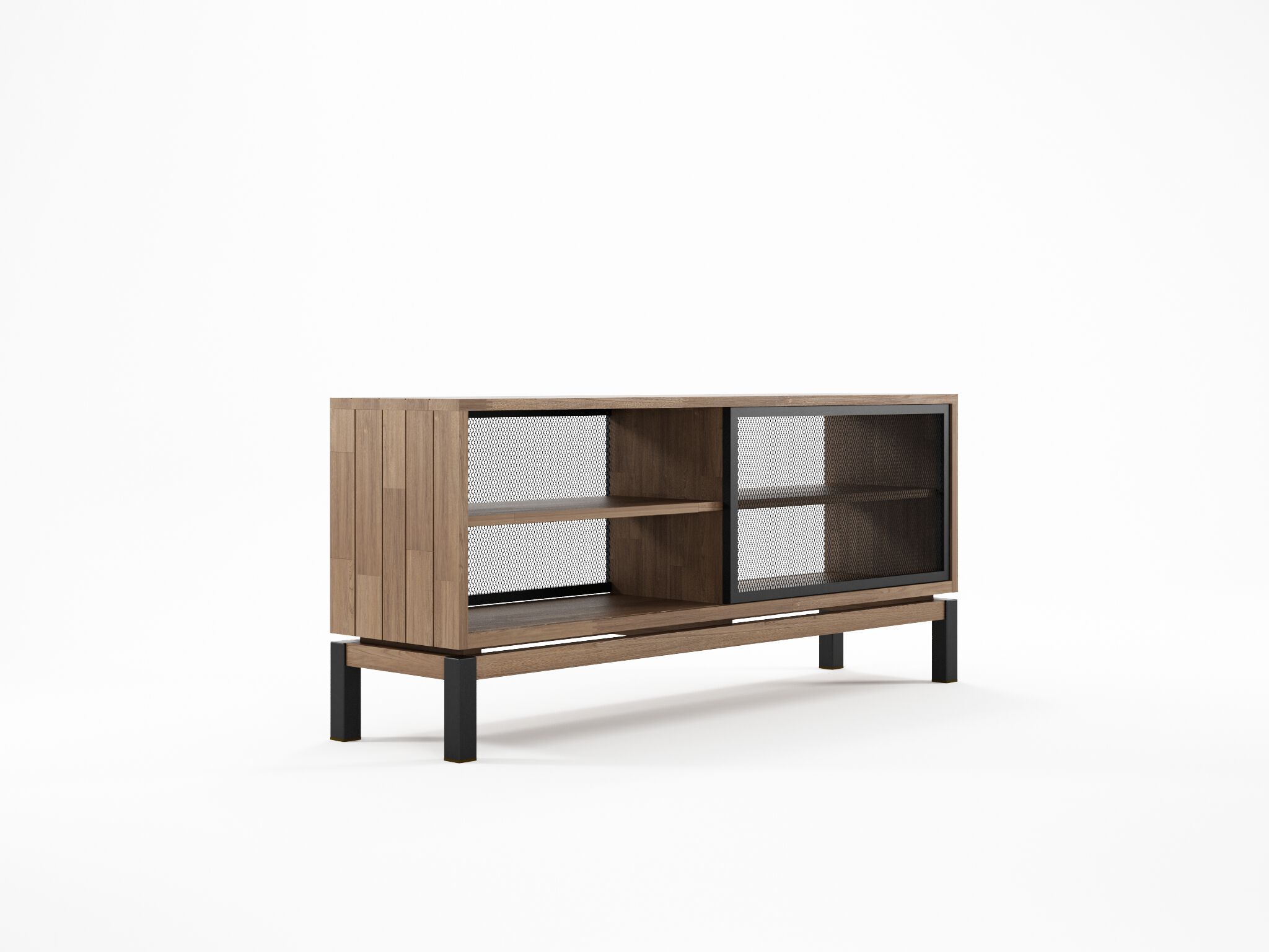 Шкаф из тикового дерева с раздвижными дверями KARPENTER Color Bebop ARCH-00045285 - Вид №1