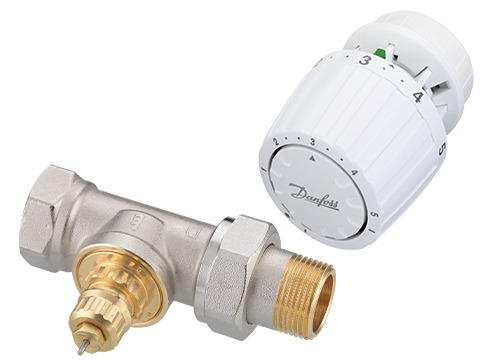 Danfoss Комплект RTR-G/RTR 7090 для однотрубной системы отопления RTR-G Ду20уг и RTR7090 комп-т терморег-р 013G2185  - Вид №3