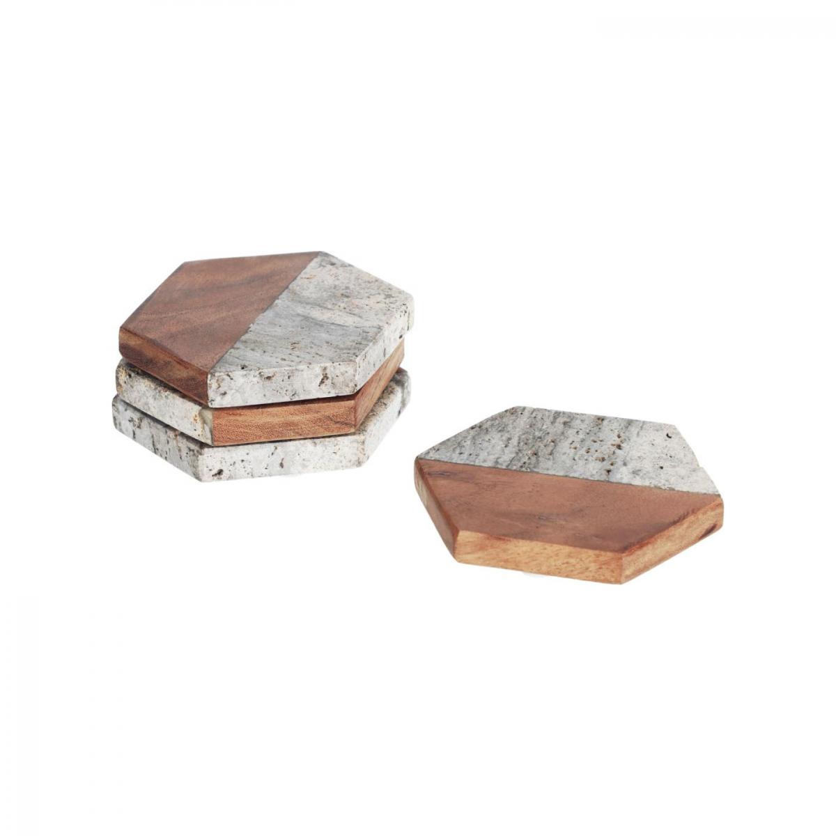 106386 Набор из 4 подставок из дерева и камня La Forma Sinai  - Вид №2