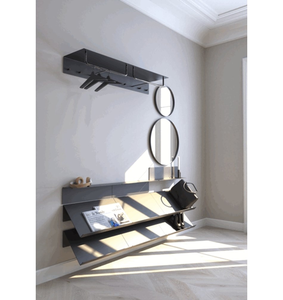 FROST Полка для обуви / магазина 4039 100cm » черный Алюминий Черный U4039-B  - Вид №10