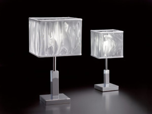 Металлическая светодиодная настольная лампа со стеклянным абажуром