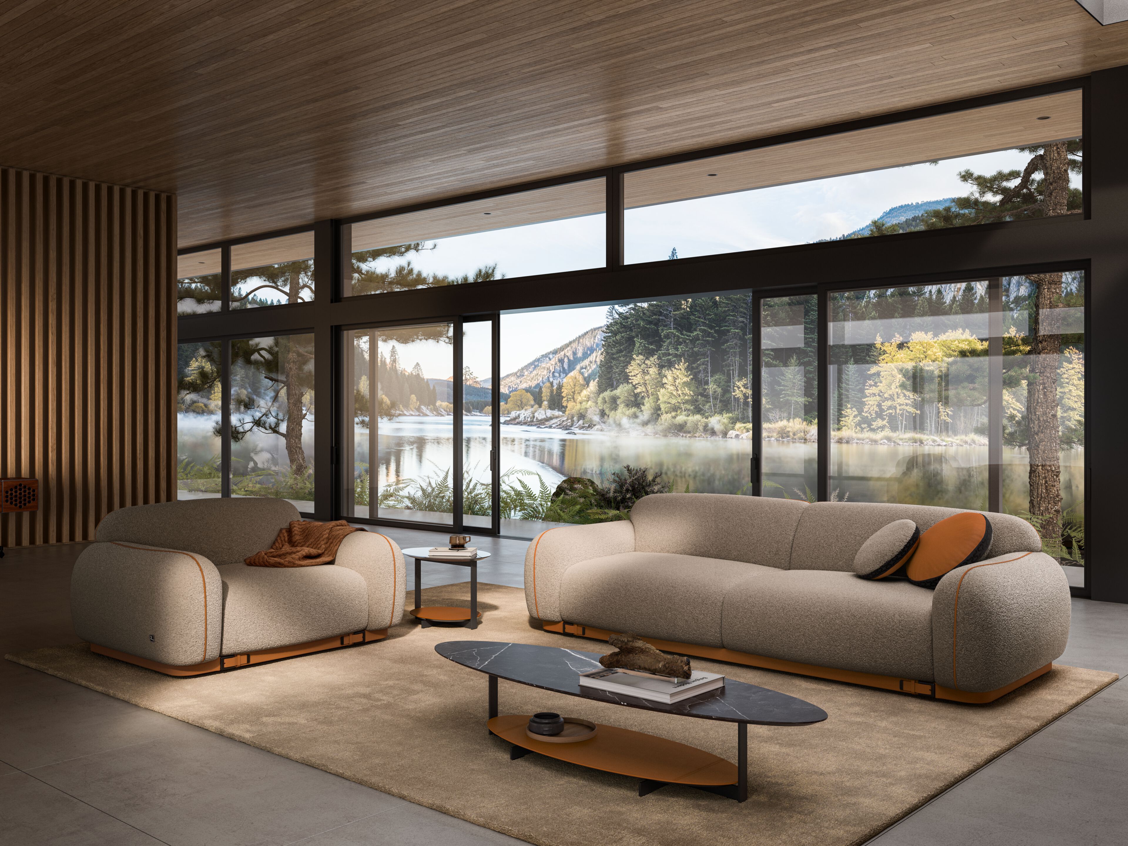 3-местный съемный тканевый диван Busnelli PIUMOTTO ARCH-00044541 - Вид №2