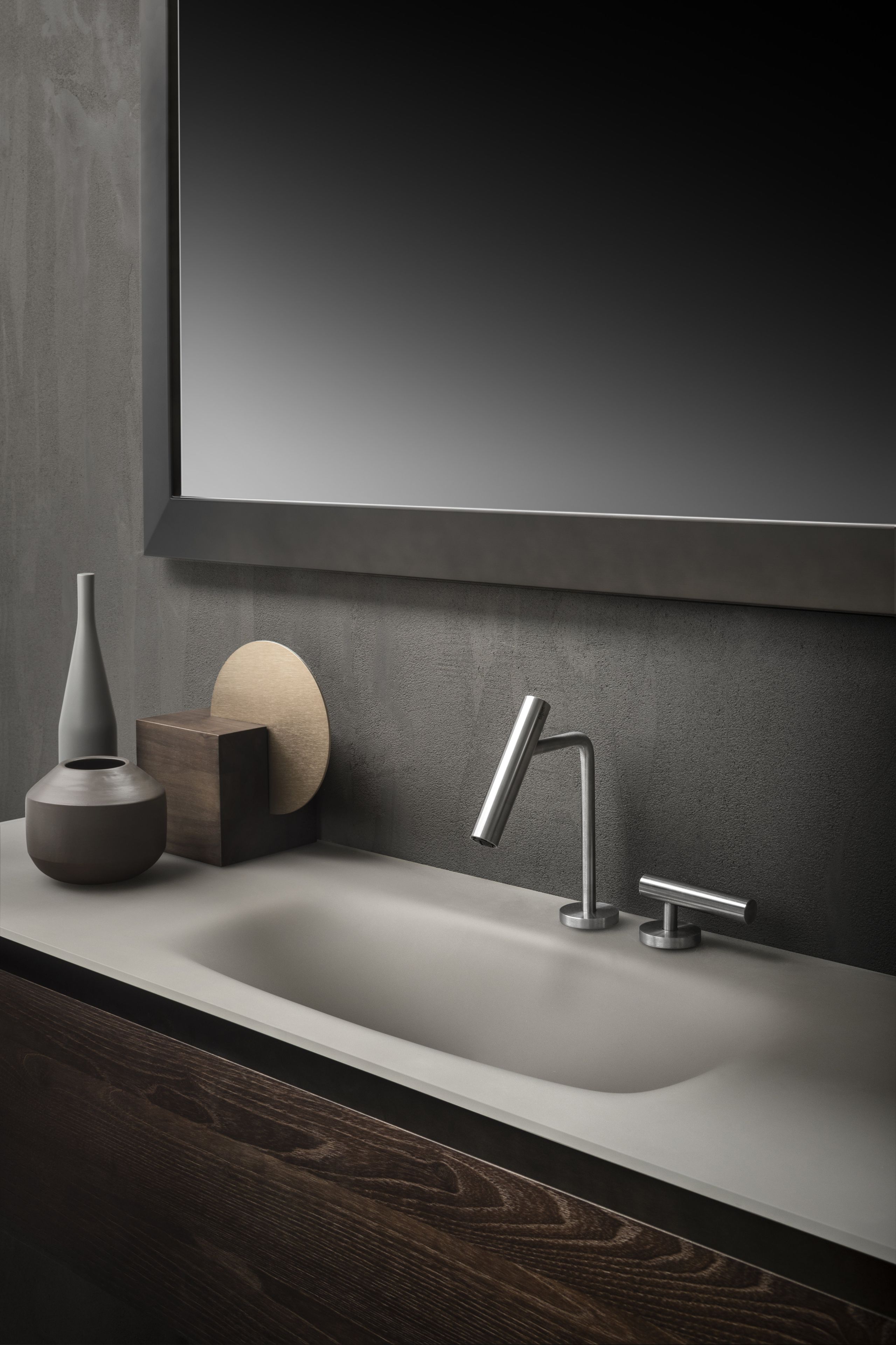 Смеситель для раковины из нержавеющей стали с 2 отверстиями Falper цилиндр ARCH-00135591 - Вид №5