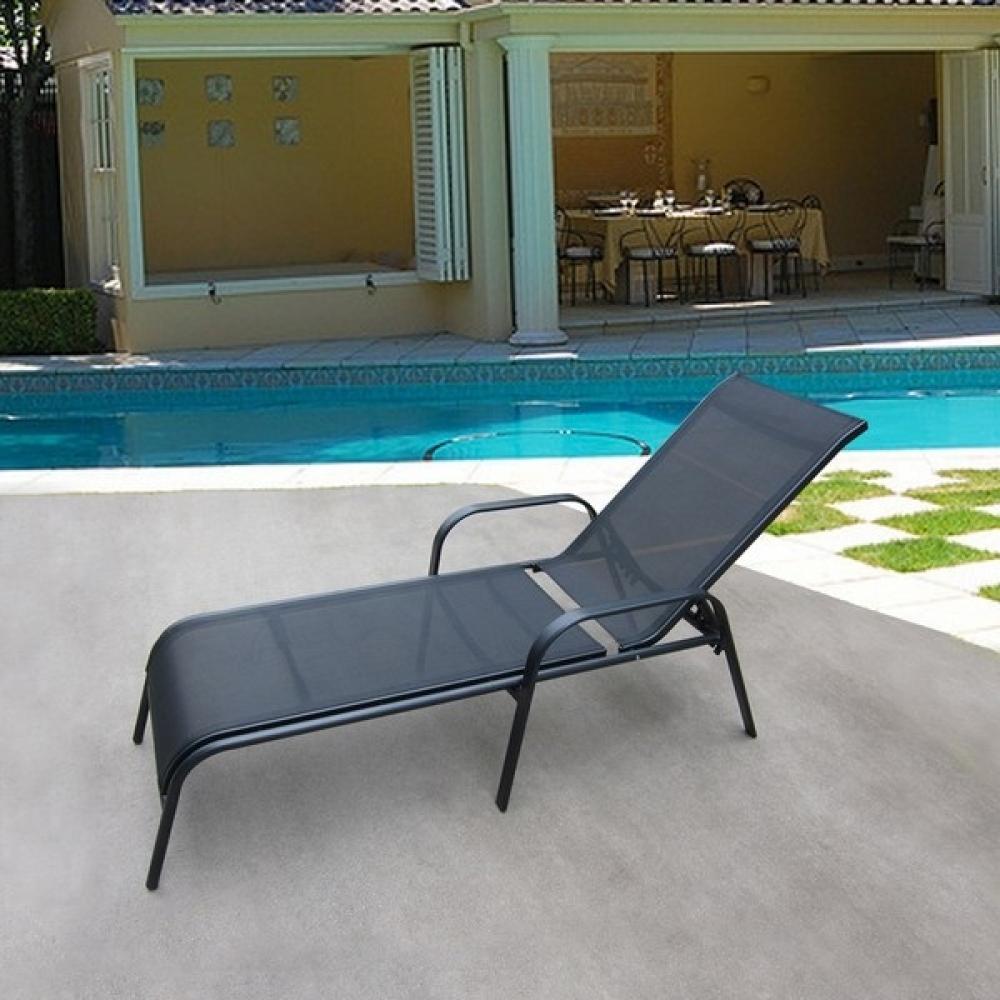 Шезлонг-лежак "Бирма-1" MC-2051A Black AFINA  130442 Черный  - Вид №2