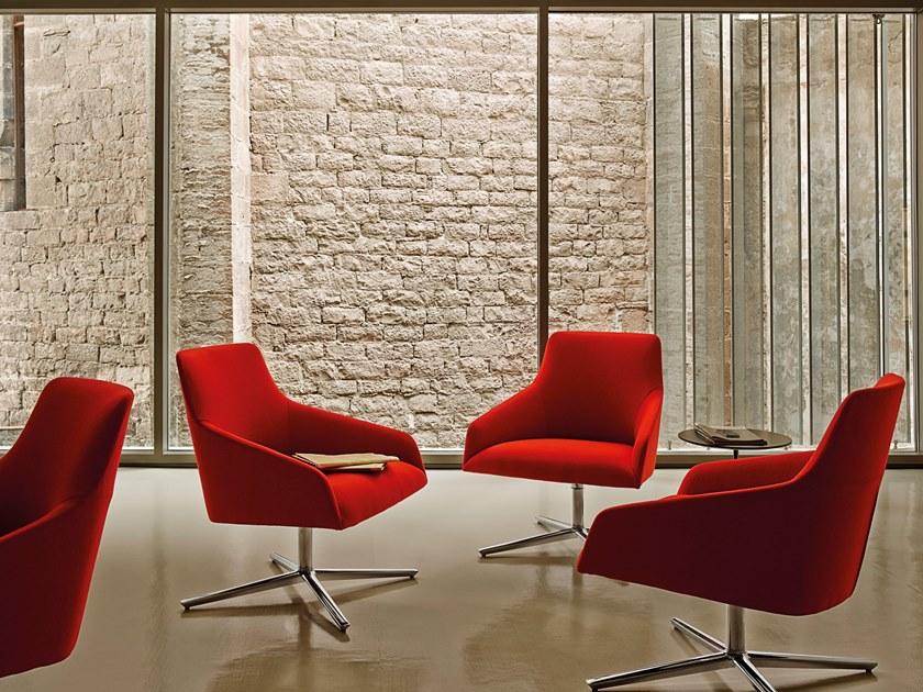 Andreu World Вращающееся кресло из ткани с 4 спицами Alya Bu1523 - Вид №2