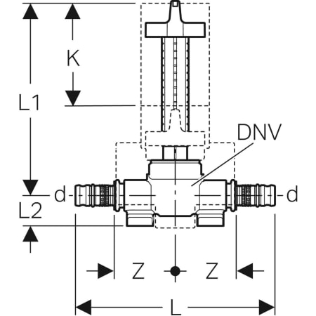 GEBERIT 602.003.00.1 Шаровой кран скрытого монтажа Geberit Mepla с креплением  - Вид №2