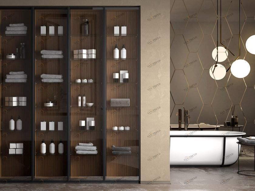 ARTELINEA Отдельно стоящая тумба для ванной со стеклянными дверцами sun-id-1440887