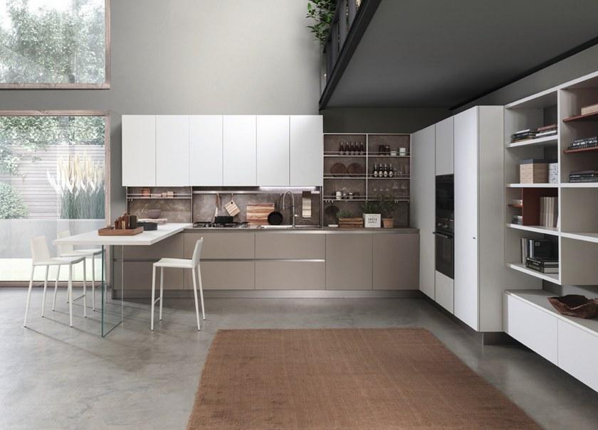 Febal Casa Лаковая оборудованная кухня с полуостровом sun-id-1441764 - Вид №1