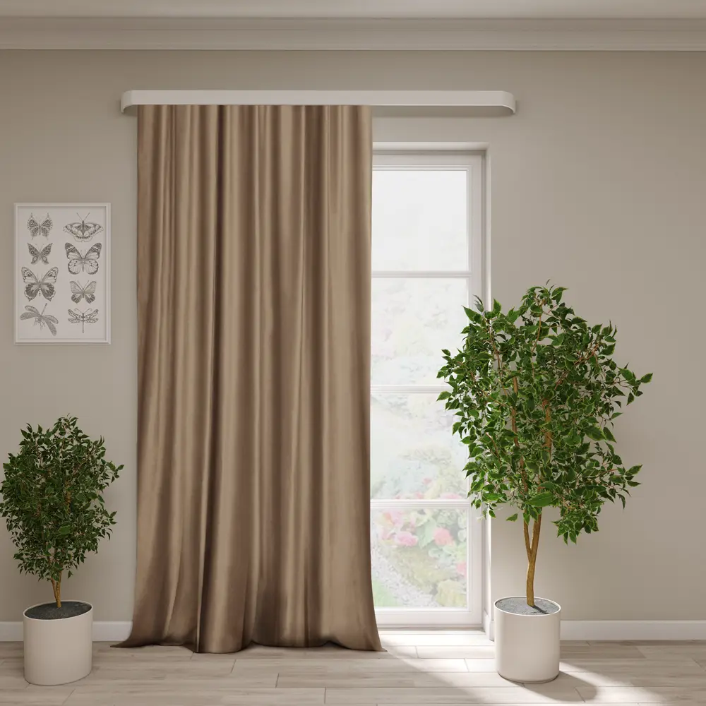 Ткань бархат 150 см цвет коричневый ТОРГОВЫЙ ДОМ ТЕКСТИЛЬ STLM-2060701 - Вид №3