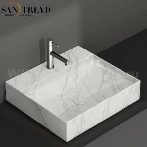 B6R51AC Подвесная раковина настенная прямоугольная Ceramica Globo T-EDGE