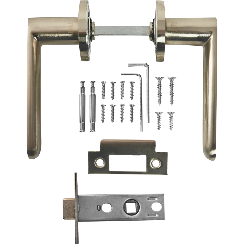 Дверные ручки Punto Porto без запирания комплект цвет никель STLM-2162936 - Вид №1